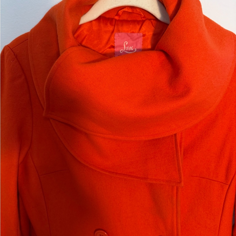 Lux Vibrant Orange Cowl Neck Coat
EUC - Picture 3 of 10